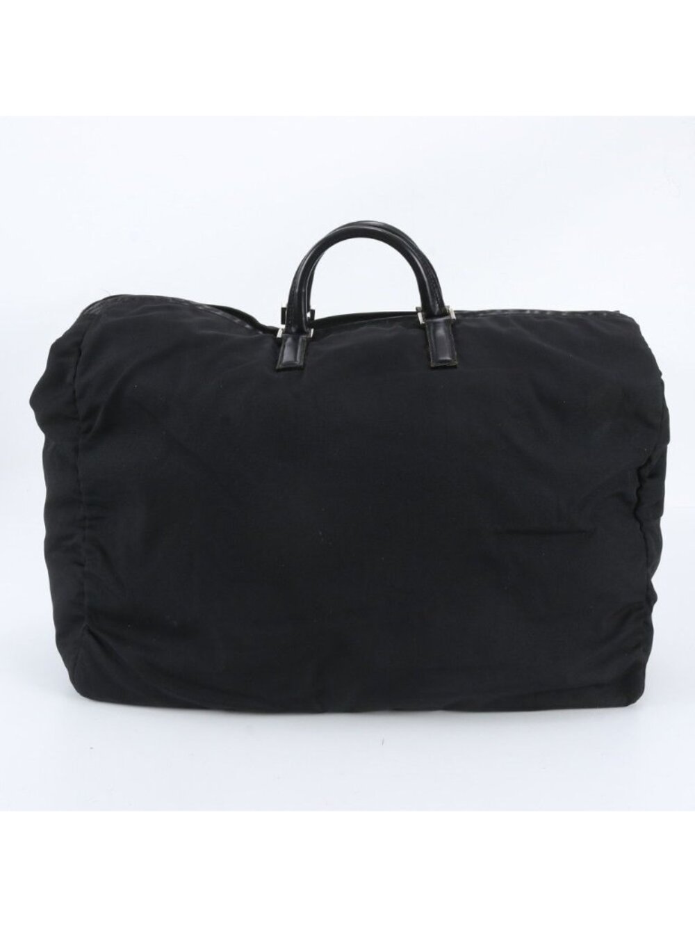 Gucci 10 Leather Nylon Boston Bag Tote Carrie Black